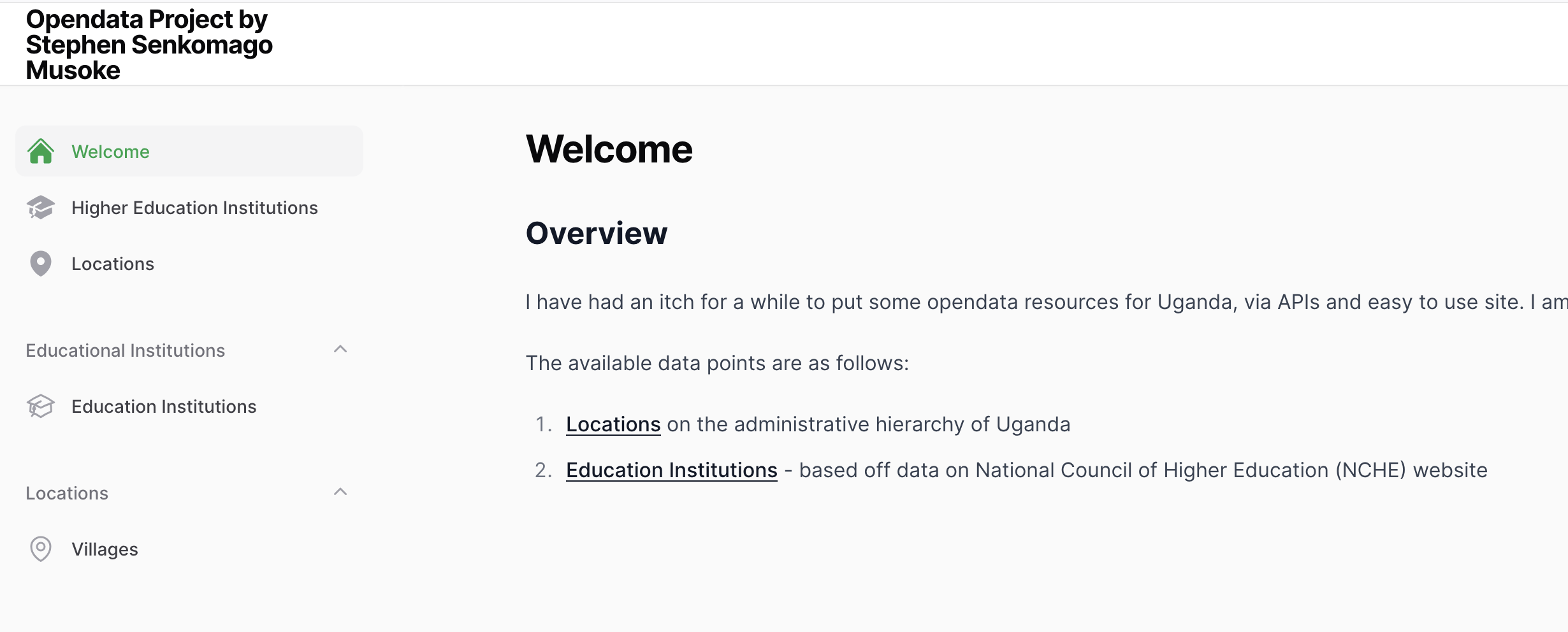 Open Data screenshot